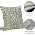 thumbnail image 4 of Sage Green and Cream Floral Pillow Covers 18x18 Inch Set of 2 Vintage Rustic Flower Outdoor Decorative Throw Pillows Green Small Floral Print Farmhouse Pillowcases Cotton Linen Cushion Cover for Couch, 4 of 6