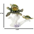 thumbnail image 3 of Marine Sea Turtle Mother And Hatchlings Swimming Over Ocean Reef Corals Statue, 3 of 8