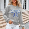thumbnail image 6 of Sweaters Plus Size Womens Long Sleeve Round-Neck Bow Tie Knitted Sweater, 6 of 6