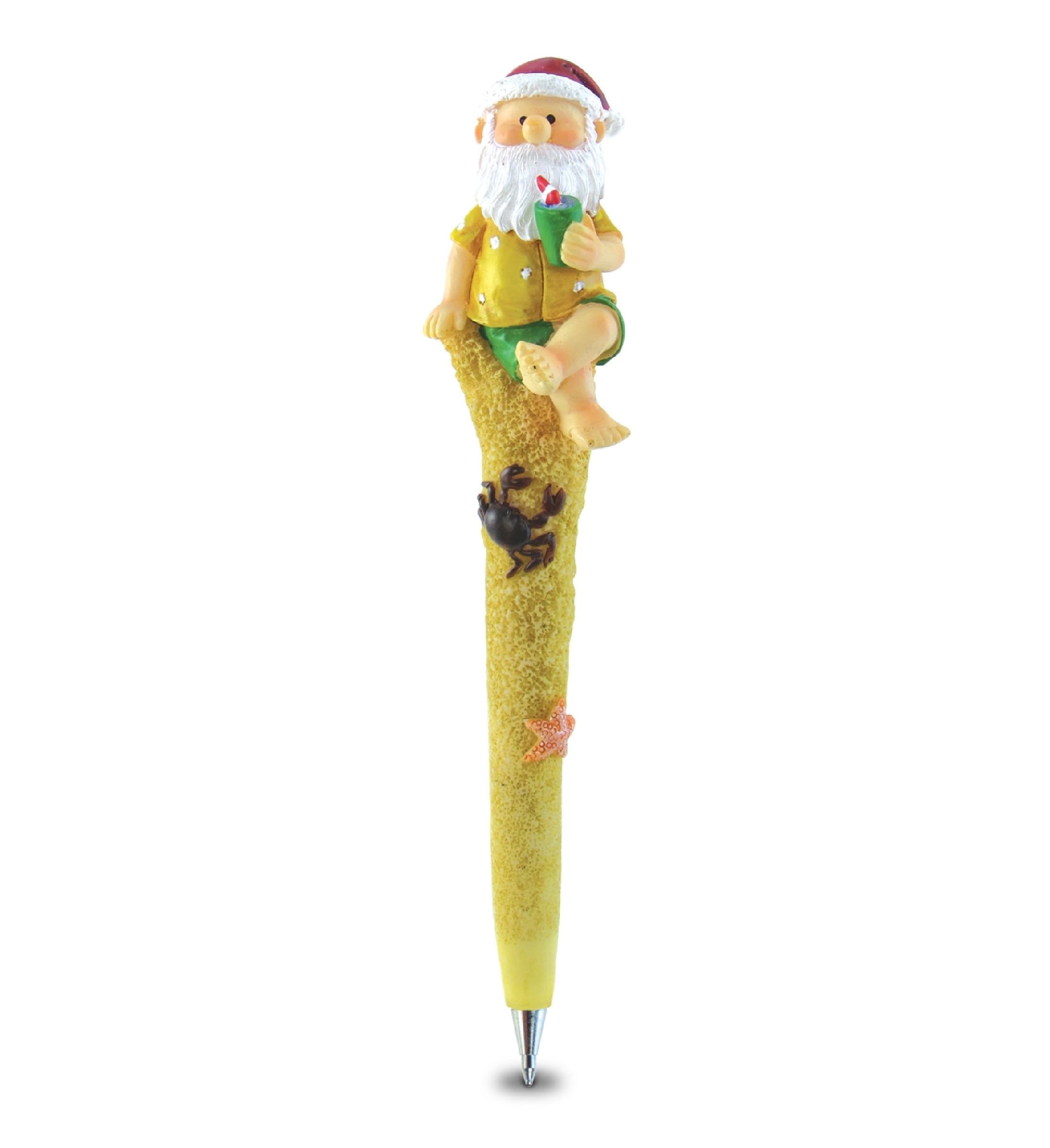 Planet Pens Santa on the Beach Novelty Pen - Fun & Unique Kids & Adults Office Supplies Ballpoint Pen Colorful Beach Writing Pen Instrument for Cool Stationery School & Office Desk Decor Accessories
