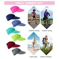 thumbnail image 6 of BadPiggies Women Sun Visor Hat Wide Brim UV Protection UPF 50+ Foldable Summer Beach Sport Cap Reversible (Navy), 6 of 9