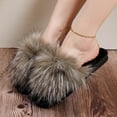thumbnail image 2 of Wensltd Women Slippers Fluffy Slippers Open Toe Flat House Slippers Slip On Indoor Daily, 2 of 9