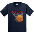 thumbnail image 3 of Inktastic Basketball Swish Youth T-Shirt, 3 of 5