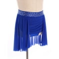 thumbnail image 4 of TTAO Kids Girls Ballet Dance Chiffon Wrap Skirt Pull-On Skirt Ruched Irregular Dance Skirt Performance Dancewear Blue 12, 4 of 7
