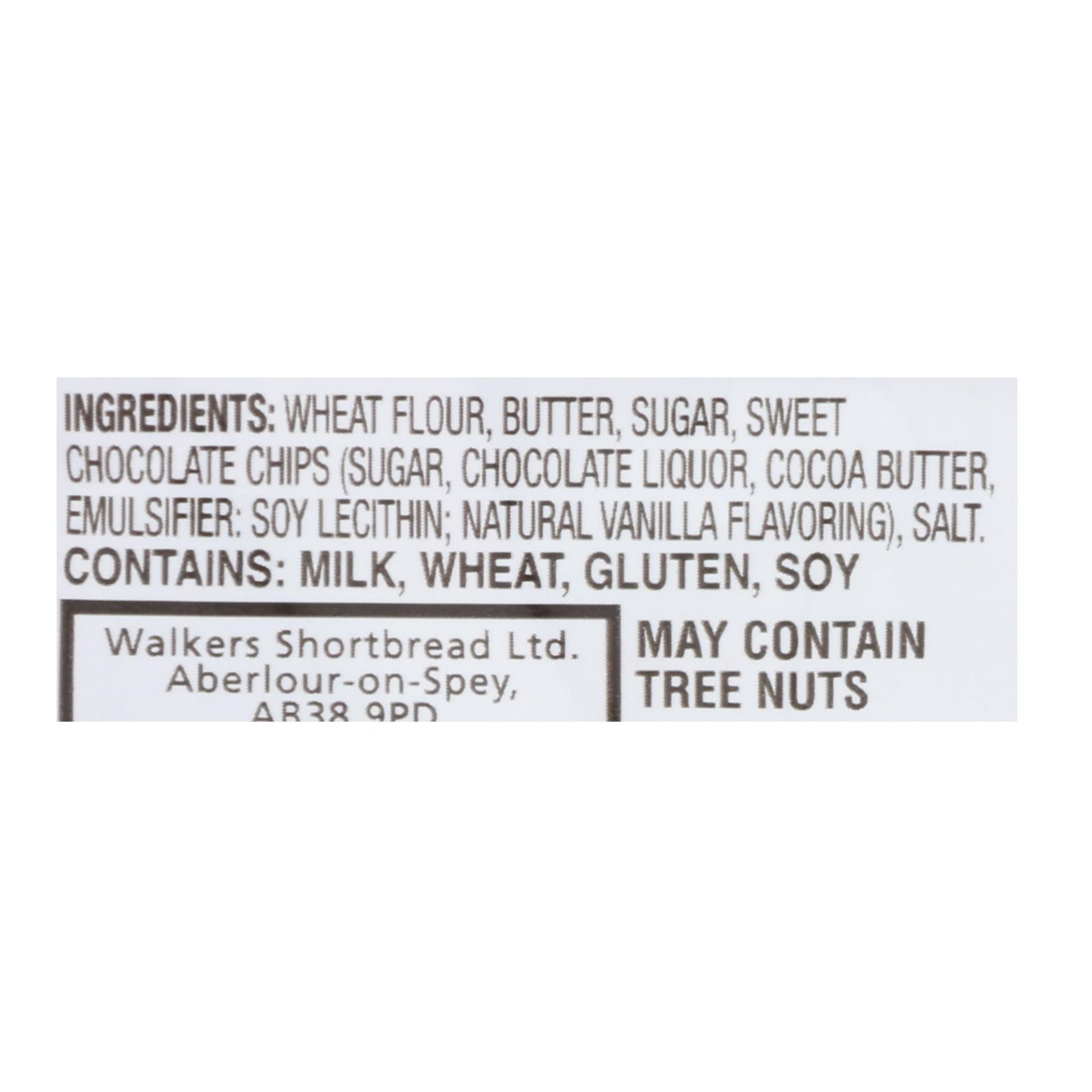 Walker’s Shortbread Chocolate Chip Shortbread Cookies, Kosher, 2 Count (20 Pack)