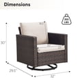 thumbnail image 4 of Gymojoy 4 Pieces Outdoor 360° Swivel Rocker Patio Chairs, Patio Swivel Rocking Glider Chairs Set of 4, PE Wicker Swivel Rocking Furniture Set, Brown Beige, 4 of 9