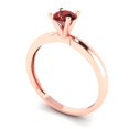thumbnail image 2 of 0.5 ct Round Cut Natural Garnet Solitaire 14K Rose Gold Womens Engagement Ring, 2 of 5