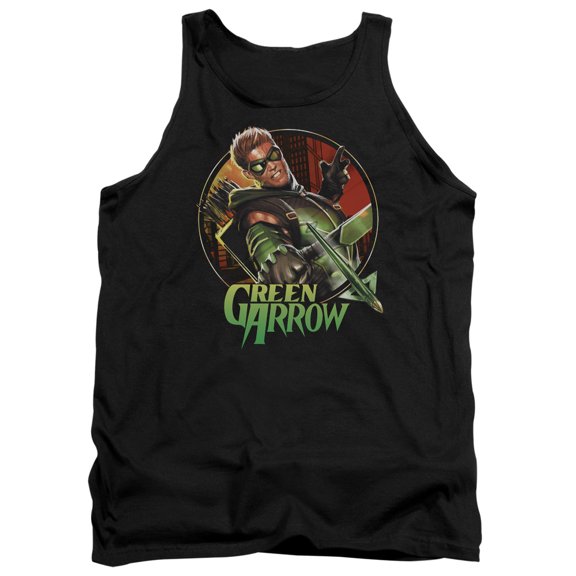 JLA Justice League Sunset Archer Adult Tank Top Black