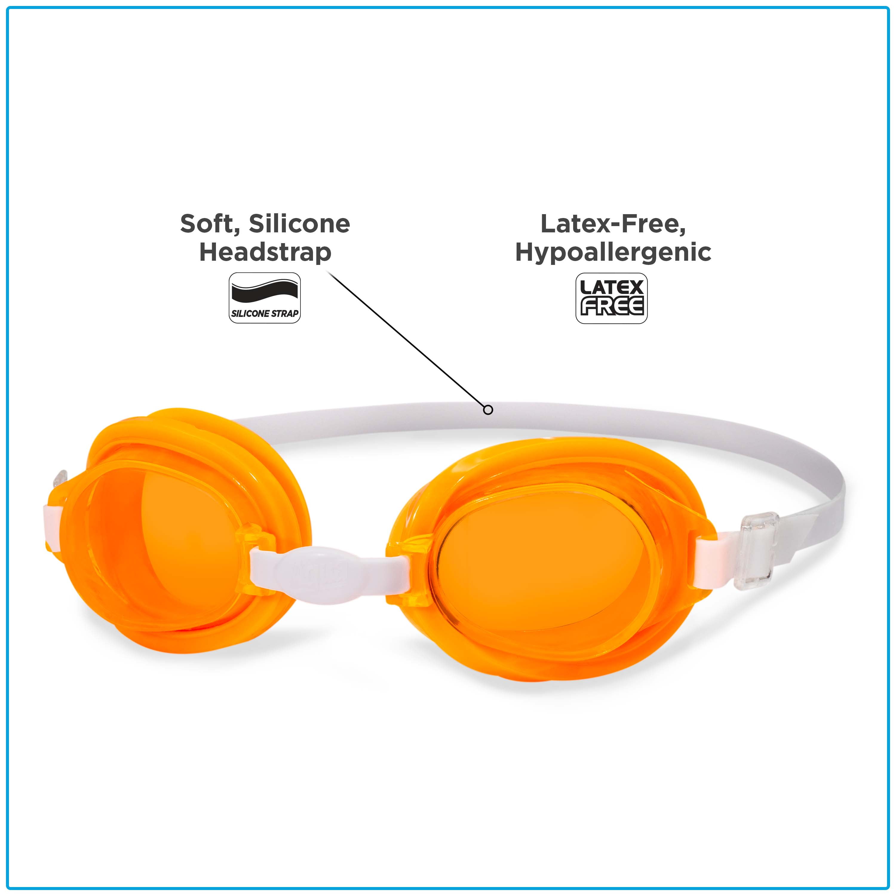 (2 pack) Dolfino Splash Time Child Goggles, 3 Pairs of Goggles Included, Multicolor