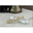 thumbnail image 3 of Dazzlingrock Collection 4mm Heart Opal & Round White Diamond Heart Cross Pendant for Women with 18 Inch Silver Chain (0.05 ctw, Color I-J, Clarity I1-2) in 18K White & Yellow Gold, 3 of 6