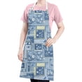thumbnail image 5 of Pioneer Flower Floral Print Pattern Apron for Women and Men, Cotton Linen Waterproof with Pockets, Adjustable, 33x27 Inch for Kitchen, Gardening, BBQ, Salon, 5 of 6