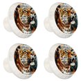 thumbnail image 2 of 4 Pcs Leopard Knobs for Kitchen Cabinet Cupboard Dresser Bookcase Drawer Pulls Handles Round Home Decor, 2 of 8