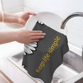 thumbnail image 6 of Sikiie Keep Life Simple Daisy Flower Waffle Weave Kitchen Dish Cloth,Super Absorbent Kitchen Dish Towels 16*26 Inches for Dish Rags Washing Dishes, Drying Dishes, 6 of 7