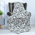 thumbnail image 4 of Teen Soft Flannel Fleece Throw Blanket, Skull and Skateboard Doodle Cool Graffiti Design Monochrome Illustration, Cozy Plush for Indoor and Outdoor Use, 50" x 70", Charcoal Grey White, by Ambesonne, 4 of 5