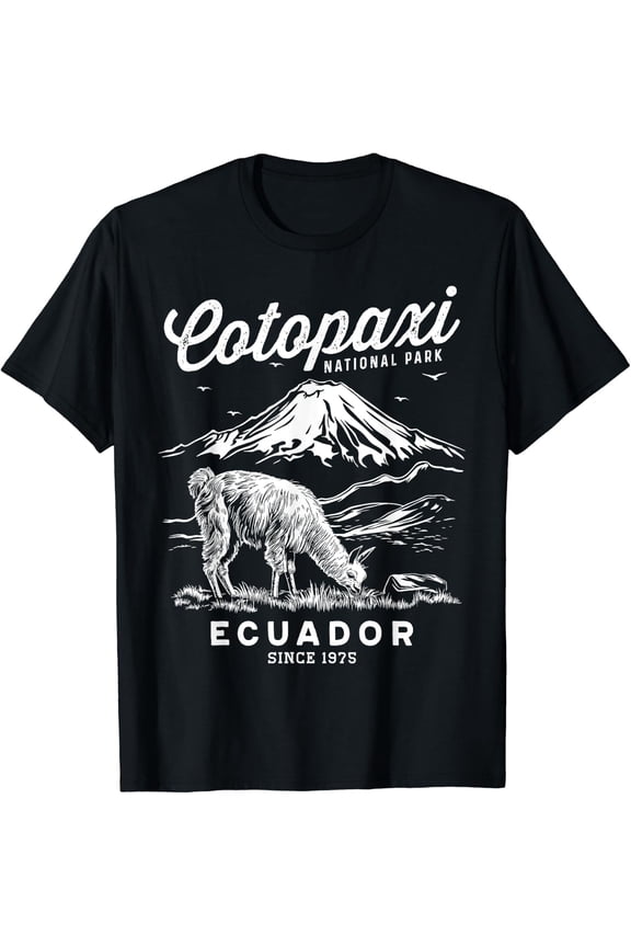 Ecuador Cotopaxi National Park Souvenir Alpaca Hike T-Shirt Size S-5XL