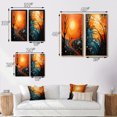 thumbnail image 4 of Designart "Orange Tree Aerial Dance painting" Trees Framed Wall Art Set Of 2 - Orange Landscapes Frame Gallery Set For Office Decor, 4 of 7