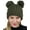 Dark Olive, variant on C.C 2 Ear Pom Pom Cable Knit Soft Stretch Cuff Skully Beanie Hat, Black