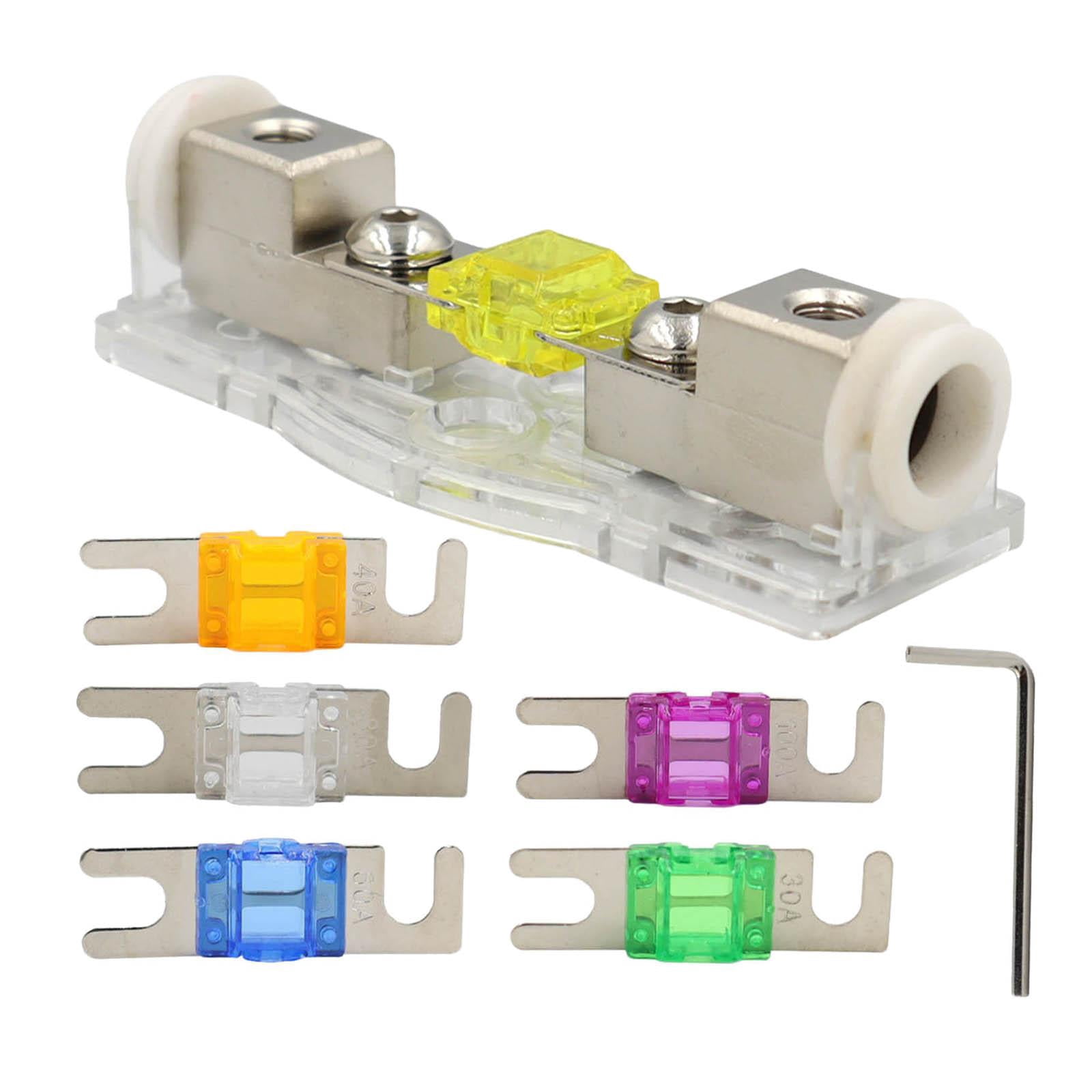 jiaping 5xMini 120A Anl Fuse Holder with Fuse Wire Inline Fuse 12-32V Fuse Pcs