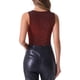 thumbnail image 3 of INSPIRAR CHIC Top Corto Sin Mangas con Brillo y Cuello Redondo Criss Cross M Negro Rojo, 3 of 5