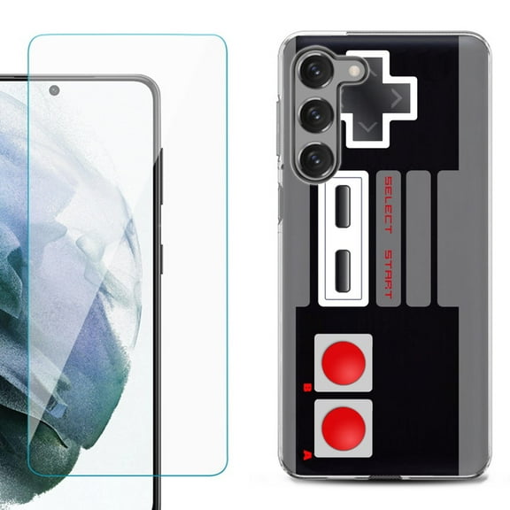 Shockproof Fashion Phone Case for Samsung Galaxy S23  / S23 Plus 5G, with Tempered Glass Screen Protector, by OneToughShield ® - Game Controller