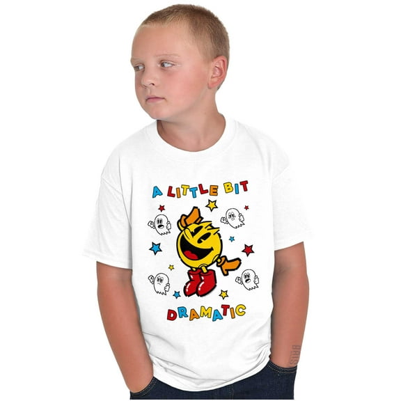 PACMAN Game A Little Bit Dramatic Crewneck T Shirts Boy Girl Teen Brisco Brands S