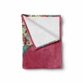 thumbnail image 2 of Mandala Soft Flannel Fleece Throw Blanket, Eastern Floral Motifs in Half Boho Traditional Frame on Pink Background, Cozy Plush for Indoor and Outdoor Use, 60" x 80", Multicolor, by Ambesonne, 2 of 6
