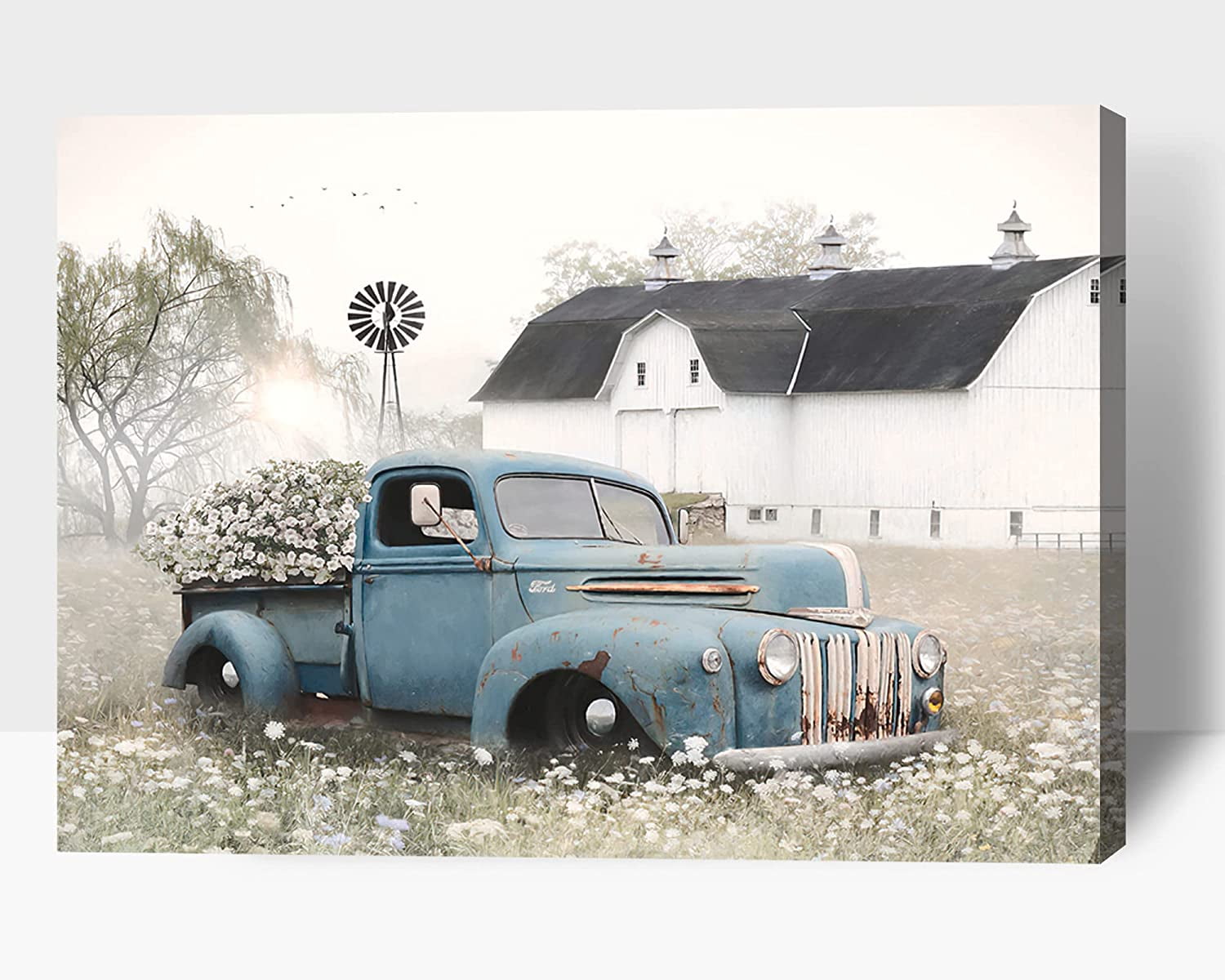 Farmhouse Old Truck Canvas Wall Art Old Barn Pictures Wall Art Country