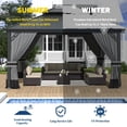 thumbnail image 6 of ALAULM 12'x14' Hardtop Gazebo, Galvanized Metal Double Roof with Gray Netting & Curtains, Sunshade for Patio, Backyard & Deck, 6 of 7