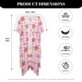 thumbnail image 6 of HELLHERO Strawberry Gingham Print Long Kimono Swimsuit Cover Up High Quality Fabrics Breathable Free Size Bathing Suit Cover Up for Women, 6 of 6