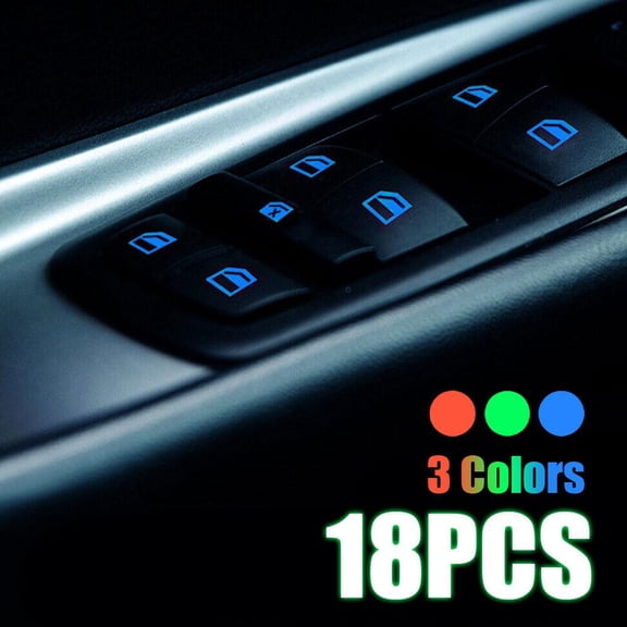FurNest Car Window Button Luminous Sticker Lifter Switch Night Auto