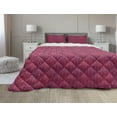 thumbnail image 1 of Magenta Comforter & Sham Bedding Set, Monochrome Flourishing Flowers with Leaves Pattern Royal Garden Design, 3 pcs Duvet Set Microfiber Filling Quilt, 5 Sizes, Magenta and Purple, by Ambesonne, 1 of 4