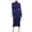 Dark Blue, variant on Plain Womens Dress Long Sleeve Midi Dressy Casual Black Sheath Solid Mock Neck Formal Dress
