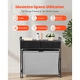 thumbnail image 6 of KFFKFF 3-Section Laundry Sorter with Rolling Bags, Organizer with 2 Drawers, Hooks, Wheels, and Wooden Top for Clothes and Bathroom Storage, 6 of 9