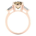 thumbnail image 4 of 3 ct Cushion Cut Yellow Moissanite Three-Stone Engagement Ring for Women in 18K Rose Gold, 4 of 5