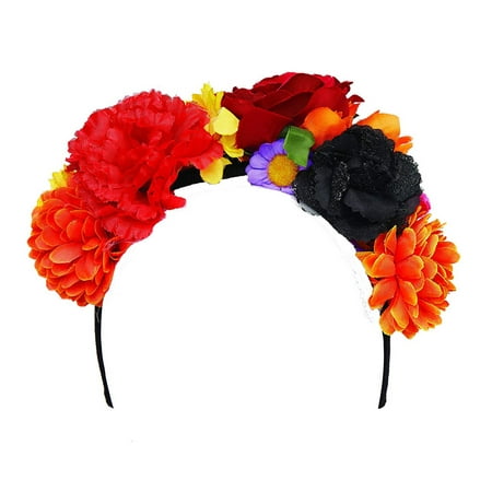 Flower Headband Womens Adult Hippie Chick Costume Accessory