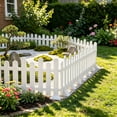 thumbnail image 5 of Twfbrm 2 Pcs White Plastic Garden Fence with Base, Decorative Landscape Border Flowerbeds Edging Panels, Weather-Resistant No Dig Outdoor Picket Fence for Yard Lawn Patio Pathways and Christmas Tree, 5 of 7