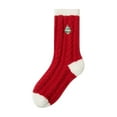 thumbnail image 2 of Luoshdecor Fuzzy Socks for Women,1Pair Soft Winter Red and White Sleeping Sock for Holiday Daily Supplies 13 in, 2 of 6