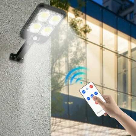 

Solar Street Lights Outdoor Remote Control Solar Parking Lights Wireless Motion Sensor Solar Security Wall Light With 3 Modes For Garden Street Yard for Home Garden Patio Fence Balcony