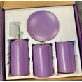 thumbnail image 2 of WPM 4 Piece Ceramic Bath Accessories Set, Purple, 2 of 2