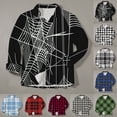 thumbnail image 2 of Camisas Hawaianas Para Hombre Moda para hombre Casual Impresión digital 3D Primavera y otoño Moda De Rong Solapa Camisa de manga larga Cárdigan (Wine, XL), 2 of 4