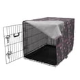 thumbnail image 3 of Pink and Grey Dog Crate Cover, Spring Butterflies Flower Leaves Inspiration Season Concept Print, Easy to Use Pet Kennel Cover for Medium Large Dogs, 35" x 23" x 27", Charcoal Grey Pink, by Ambesonne, 3 of 6