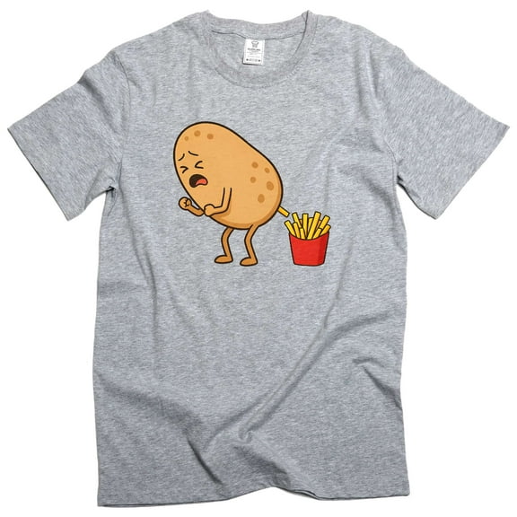 Men's Funny fried potato T-shirt how to make potato fries foodie humorous tee