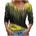 thumbnail image 2 of Sakmal Womens Tops Fashion Yellow Button Down Shirts Graphic Long Sleeve Collared Shirts for Women, 2 of 5