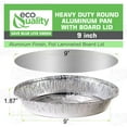 thumbnail image 5 of EcoQuality [150 Pack] - 9 Inch Disposable Round Aluminum Foil Take-Out Pans with Board Lids Set - Disposable Tin Containers, Perfect for Baking, Cooking, Catering, Cake Pans, Parties, Restaurants, 5 of 7