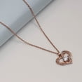 thumbnail image 4 of LeCalla 925 Sterling Silver Rose Gold Plated I Love You Always and Forever Engraved CZ Heart Pendant Necklace for Women and Teen 18" Inch, 4 of 8