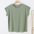 thumbnail image 2 of Oalirro Crew Neck Basic Solid Color T-Shirt for Women Casual Short Sleeve Summer Everyday Wear Loose Fit Basic Tees, 2 of 6