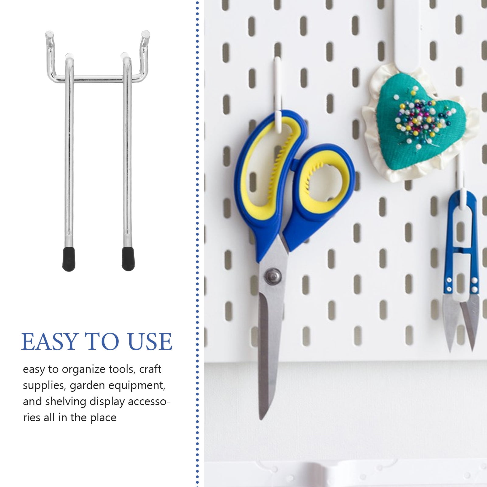LOLIPPYY 6-Pack Heavy Duty Pegboard Hooks for Garage, Tool Storage, Workshop & Craft Organization