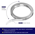 thumbnail image 5 of Abrazadera de manguera Abrazadera de gusano de acero, Abrazadera de manguera de cincha con clips, Abrazaderas de acero inoxidable 304 Abrazadera de manguera ajustable con tornillo (7 piezas, 8 pies) esquí esquí Gafas de esquí, 5 of 5