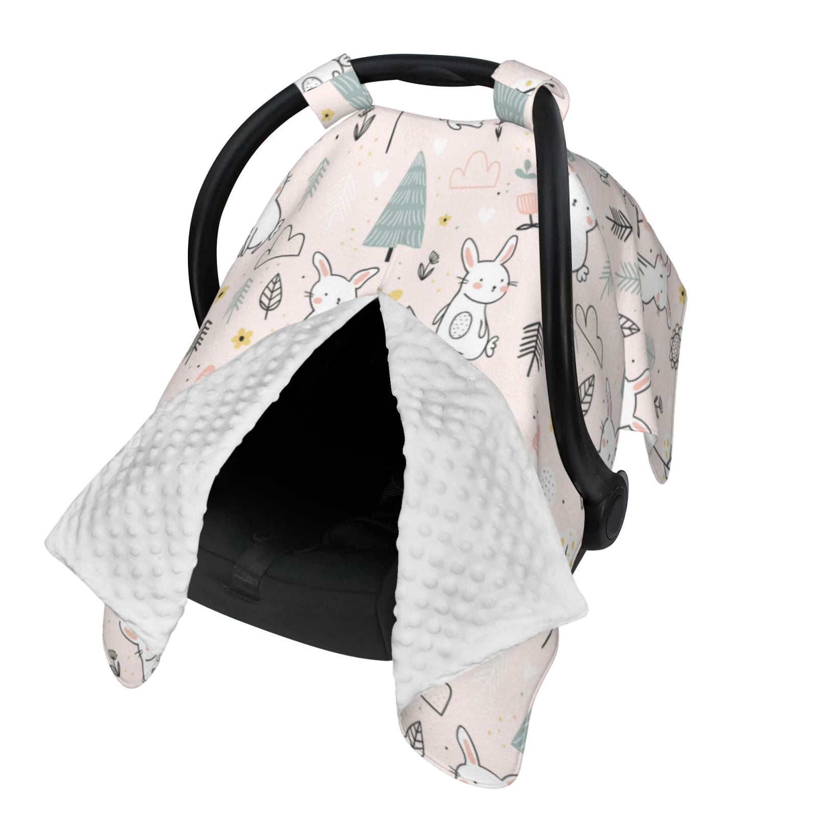Naloa Rabbit Forest Baby Car Seat Cover, Breathable Baby Carrier Cover, Multiuse Baby Carrier Cover & Nursing Breastfeeding Cover