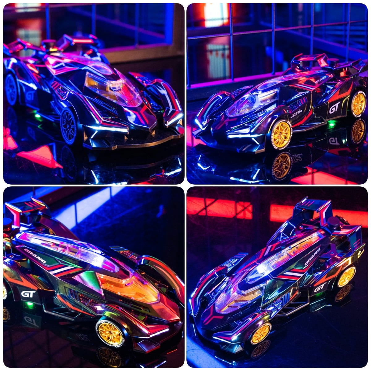 Juuar Fast Remote Control Car with Light & Spray, 2.4Ghz Drift RC Cars for Kids Age 8+, 4WD High-Speed Race Car Toys Gifts for Boys Girls Adults Birthday Christmas